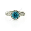 18k White Gold 1ct Blue Diamond Ring